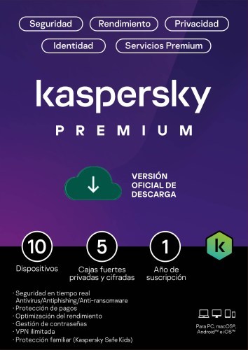 Kaspersky Premium Para 10 PCs por 1 Año